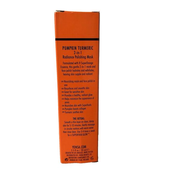 Yensa Pumpkin Turmeric 2 In 1 Radiance Polishing Mask Full Size 2.5 oz/ 70ml NEW - Picture 5 of 6